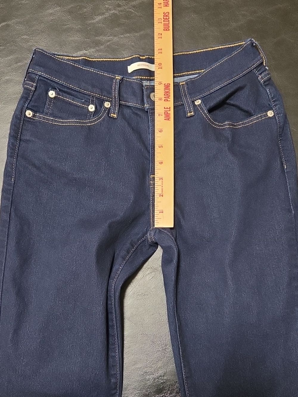 Levis Boyfriend Jeans Size 27 Dark Wash Denim Slouchy Relaxed Fit - Picture 8 of 10